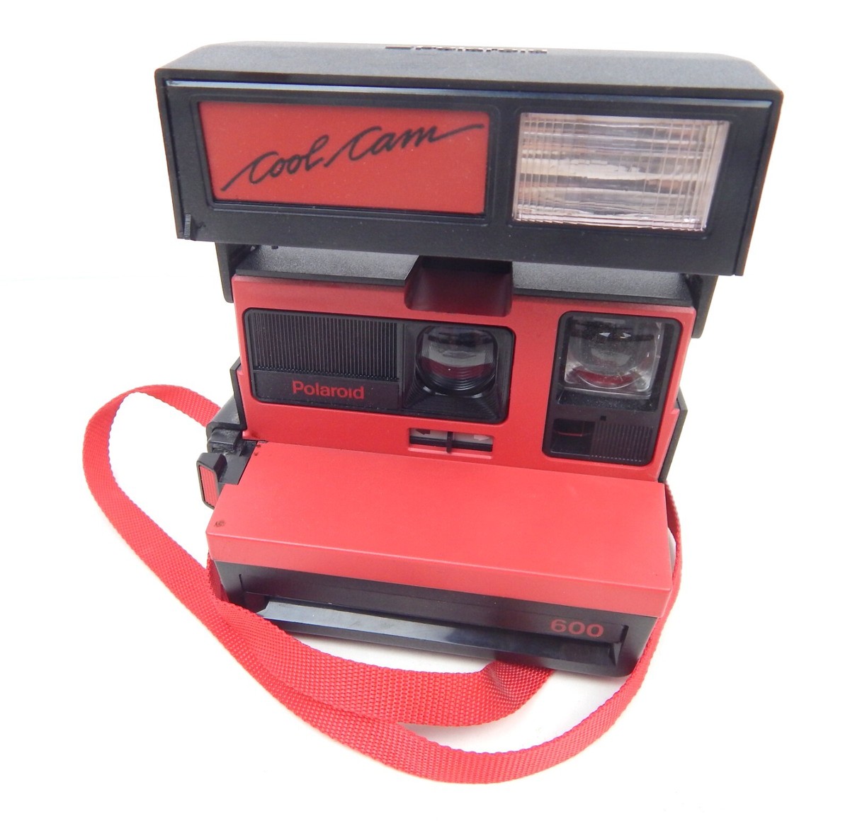 5A Polaroid Cool Cam 600 Instant Camera RED w/ Strap Vintage! | eBay