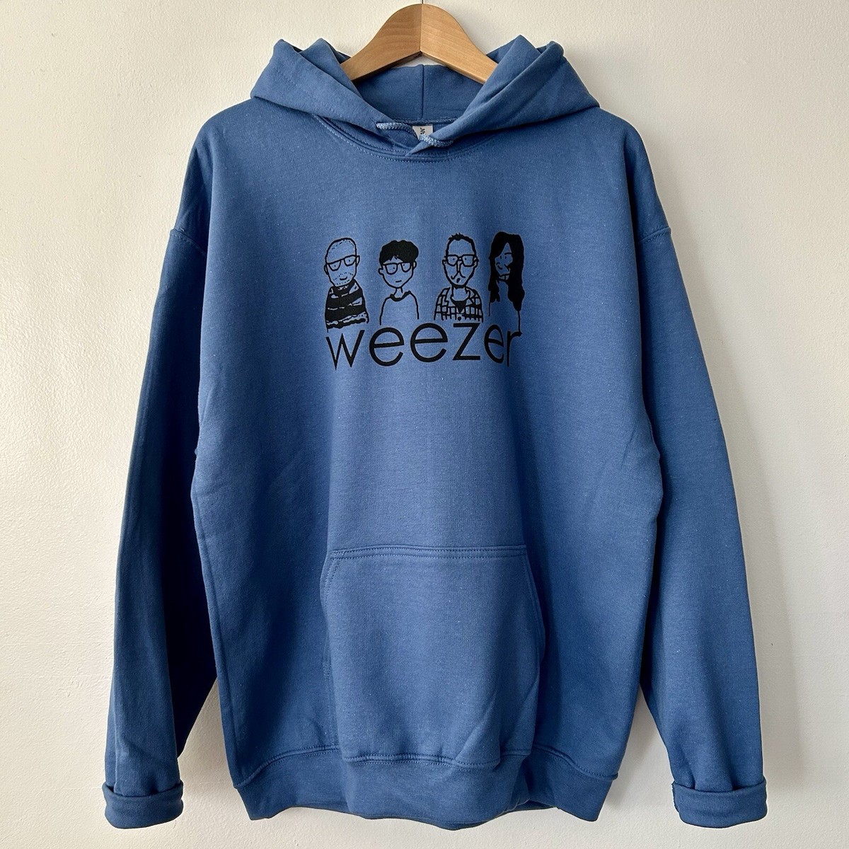 Weezer Hoodie Sweatshirt Pullover NEW Indigo Blue Mens Unisex Fit
