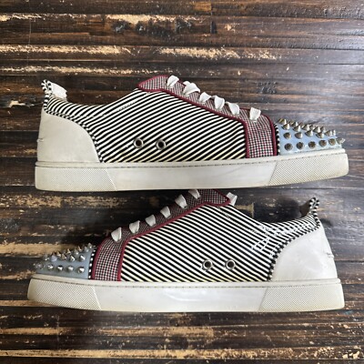 Christian Louboutin Men Spike 11.5 44.5 Low Top Sneaker Striped | eBay