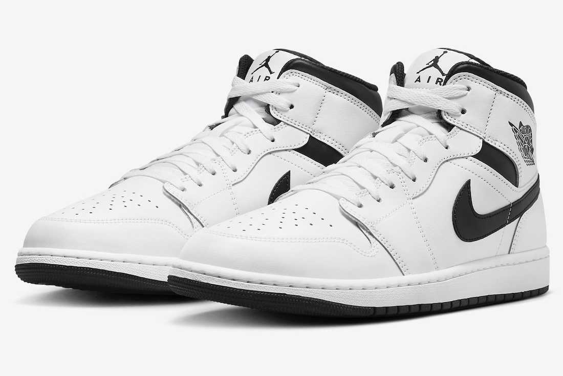 DQ8426-132 Nike Air Jordan 1 Mid White Black (Men's) | eBay