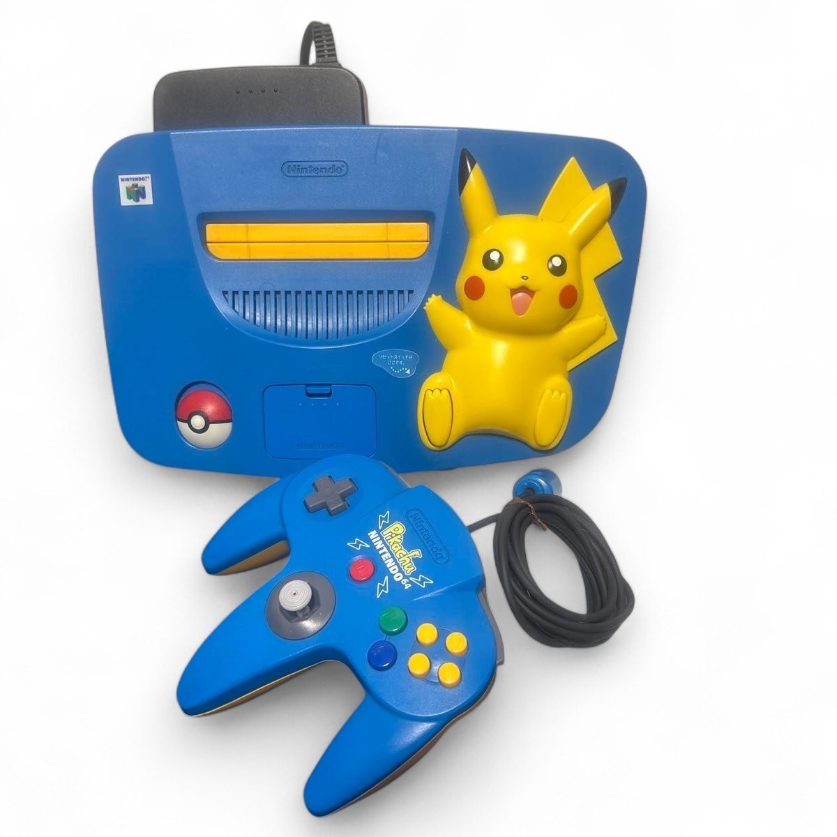 Nintendo 64 N64 Pikachu Blue Yellow Console Set NTSC-J Japan