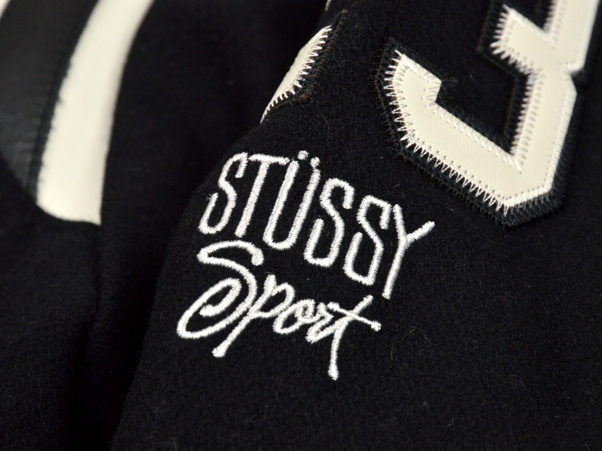 Stussy 80 Wool Varsity Jacket - Size XLarge - Black - Brand New | eBay