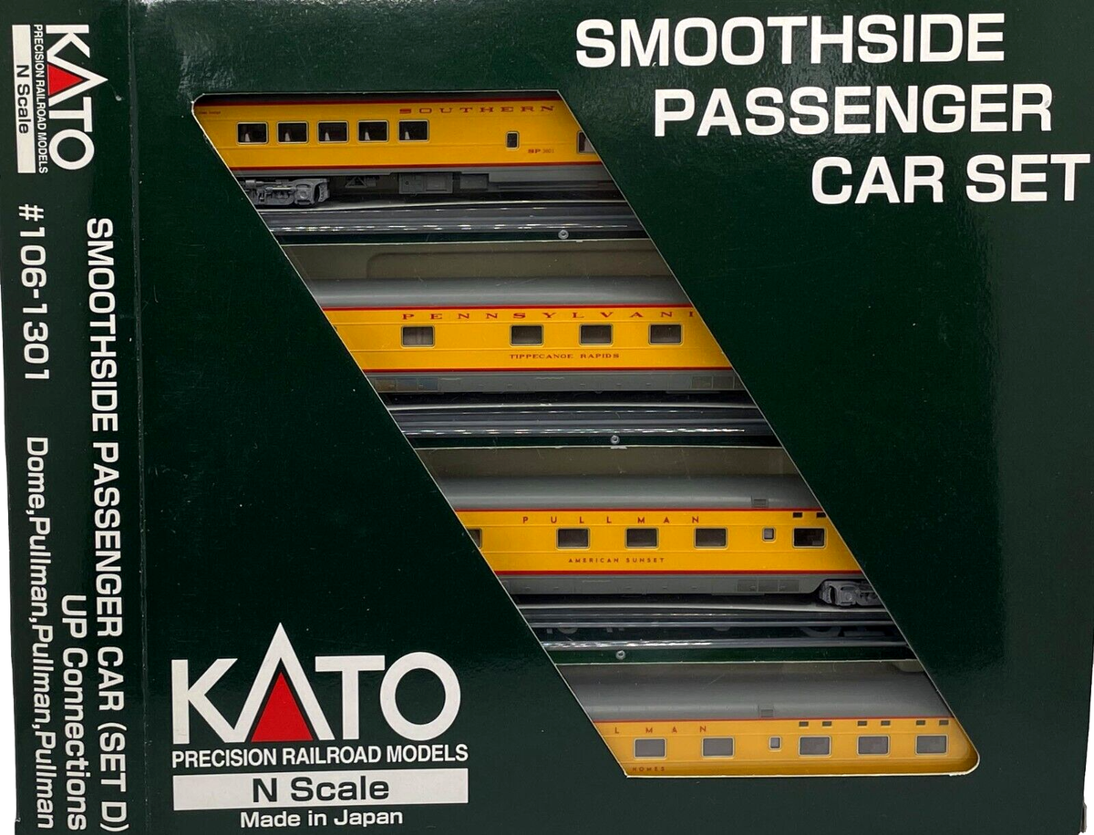 N KATO 106-1301 SMOOTHSIDE 4 PASSENGER CAR SET D UNION PACIFIC