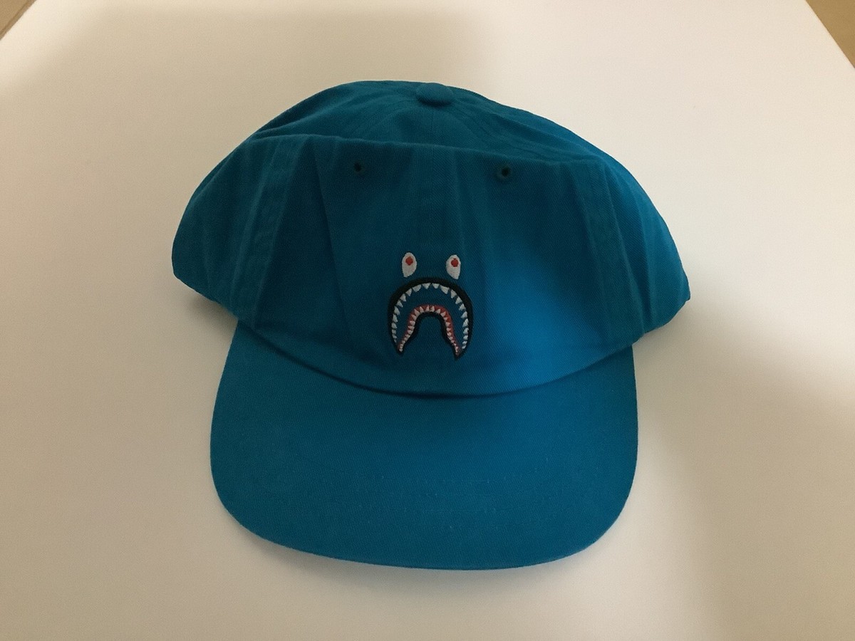 AUTHENTIC A BATHING APE BAPE SHARK PANEL CAP BLUE NEW SALE | eBay