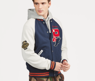 Polo Ralph Lauren Patch P Wing Baseball Bulldog Varsity Letterman