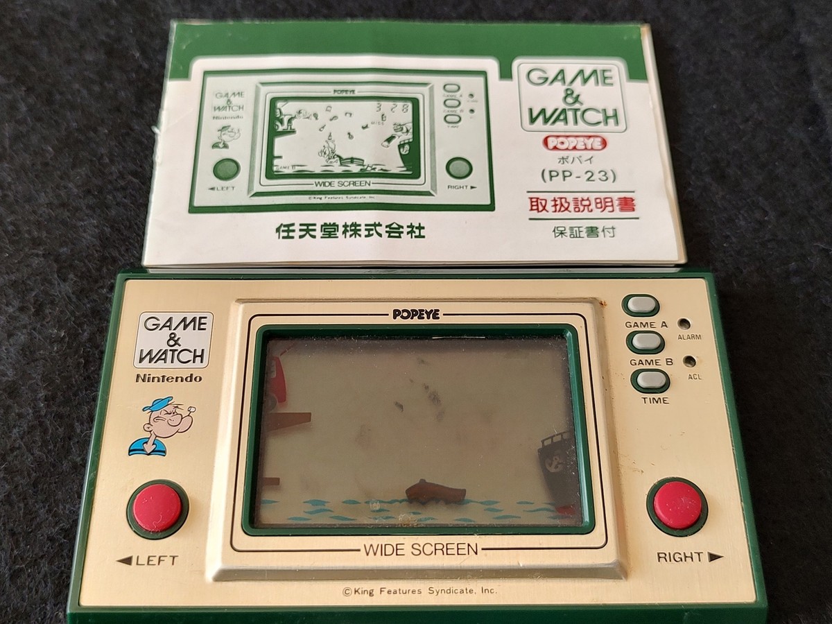 Vintage Nintendo Game & Watch POPEYE Handheld game w/Manual set
