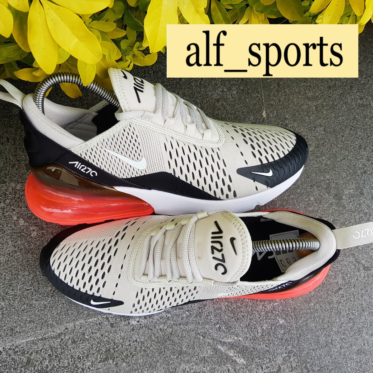 ❤ BNWB & Authentic Nike ® Air Max 270 Trainers Light Bone & Hot