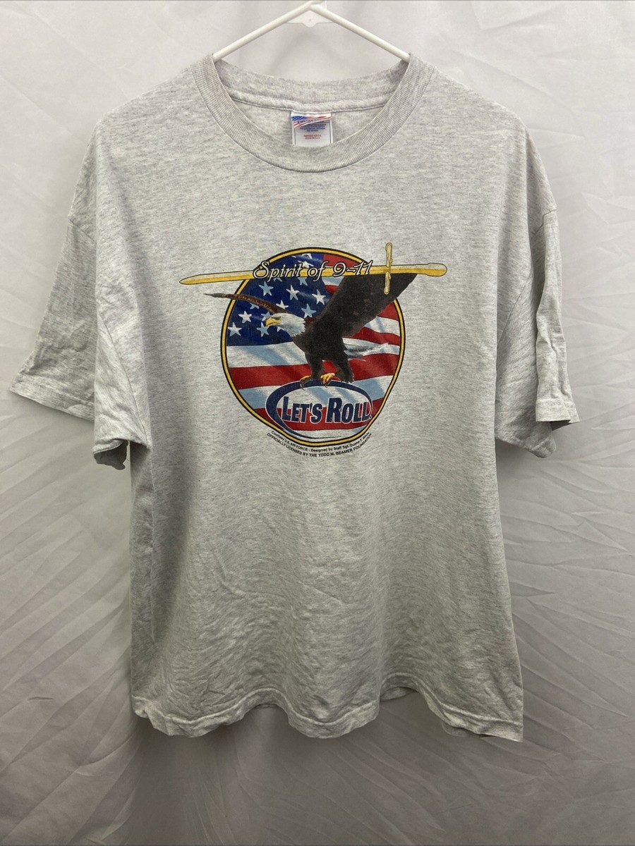 Vintage 9/11 Flight 93 Let's Roll Todd M Beamer Foundation Sz XL T