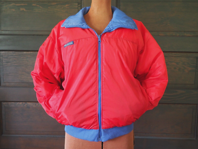 VTG 90s Red Blue Down Puffer Reversible Columbia Gorp Ski Jacket