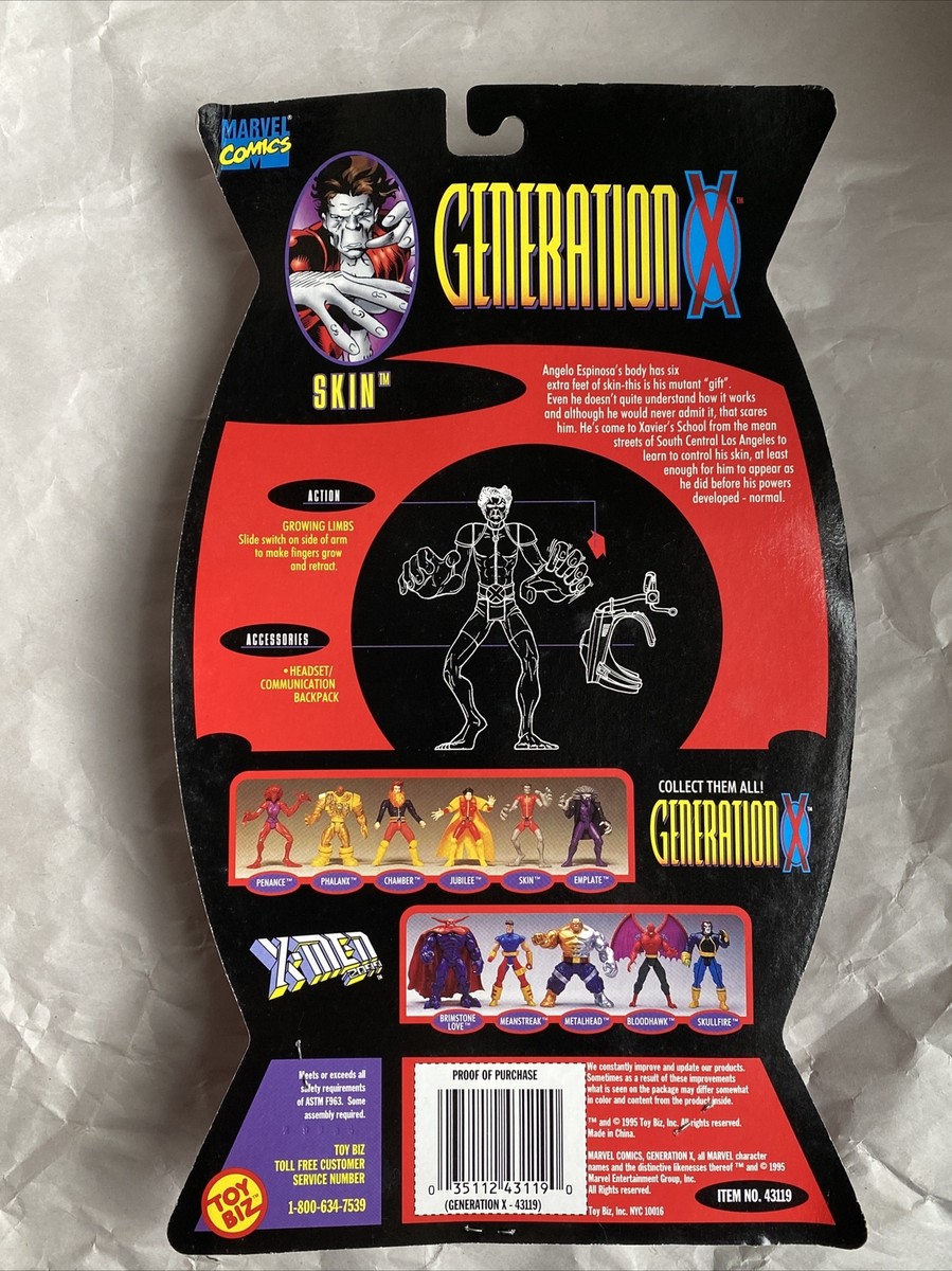 TOY BIZ 1995 X-Men Generation X SKIN Marvel 5” Action Figure in RE