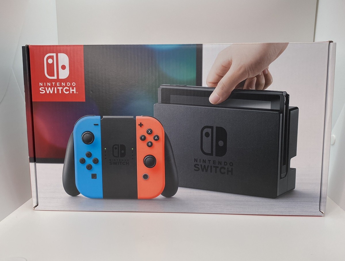 Nintendo Switch Red Blue Console Original Box V1 Low Serial