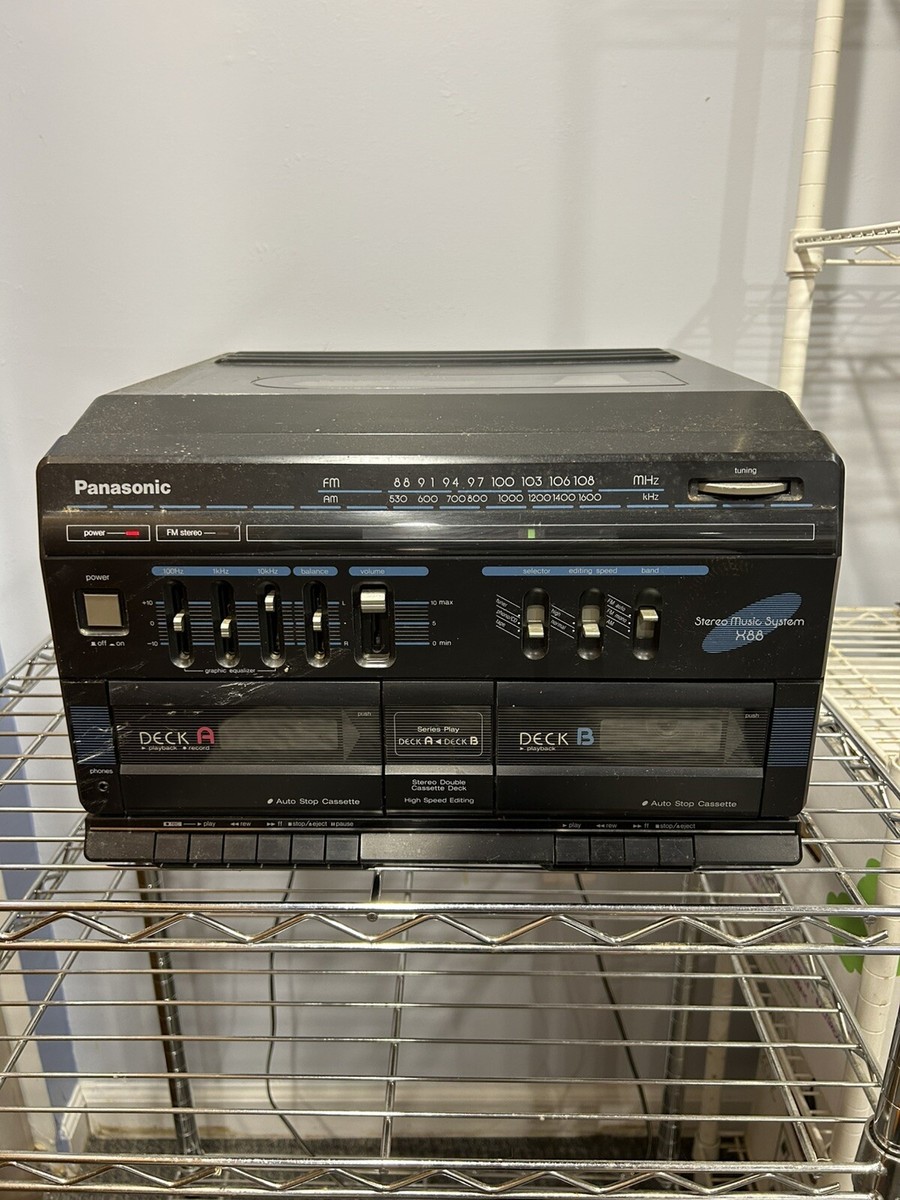 Vtg 80s Panasonic SG-X88 Stereo Music Sound System Duel cassette