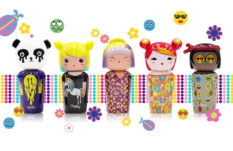 Kokeshi Parfums Japan Doll Miniatures Figures Set by Jeremy Scott