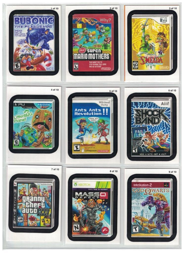 2012 WACKY PACKAGES ALL NEW SERIES 9 - LAME GAMES SET OF ALL 10
