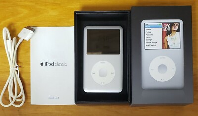 APPLE iPOD CLASSIC SILVER 80GB 6TH GENERATION MB029LL/A 2007 ALL