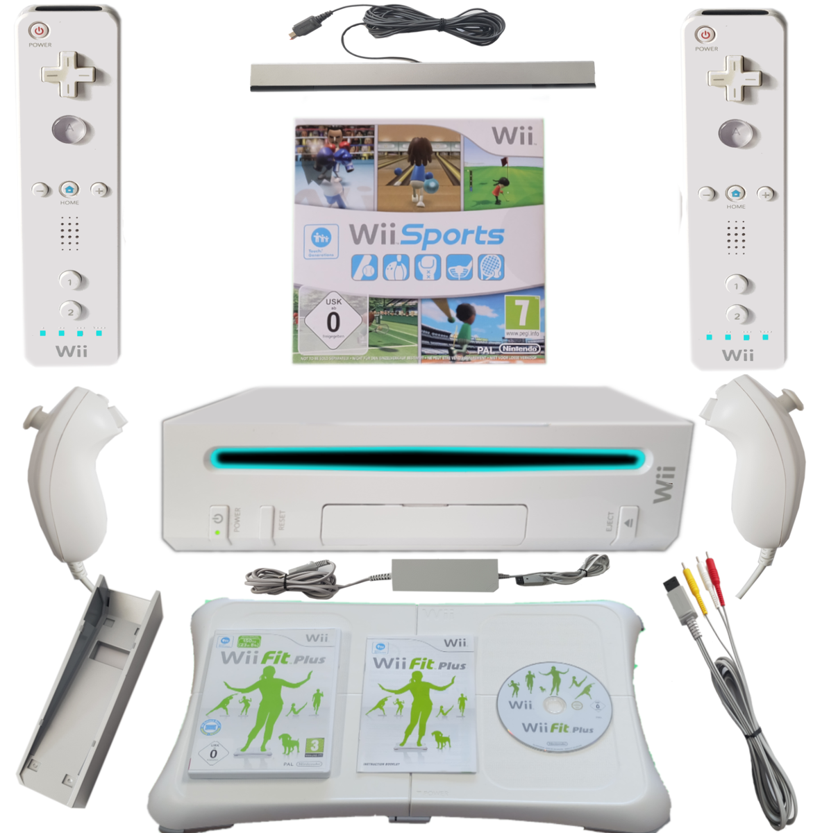Nintendo Wii Konsole Wii Sports Wii Fit Board Original 2 x Remote