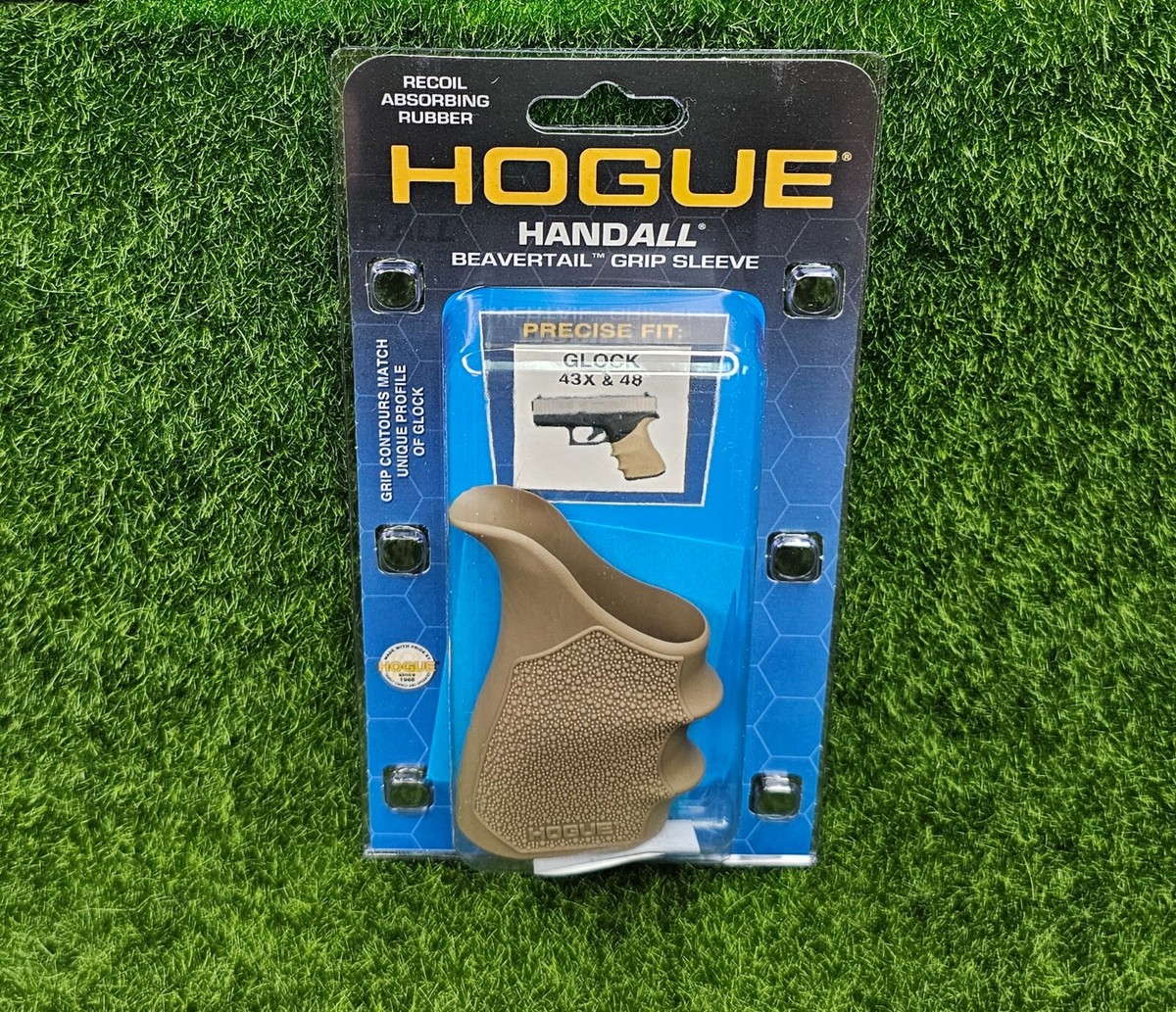 Hogue HandALL Beavertail Rubber Grip Sleeve for Glock 43X, 48, FDE
