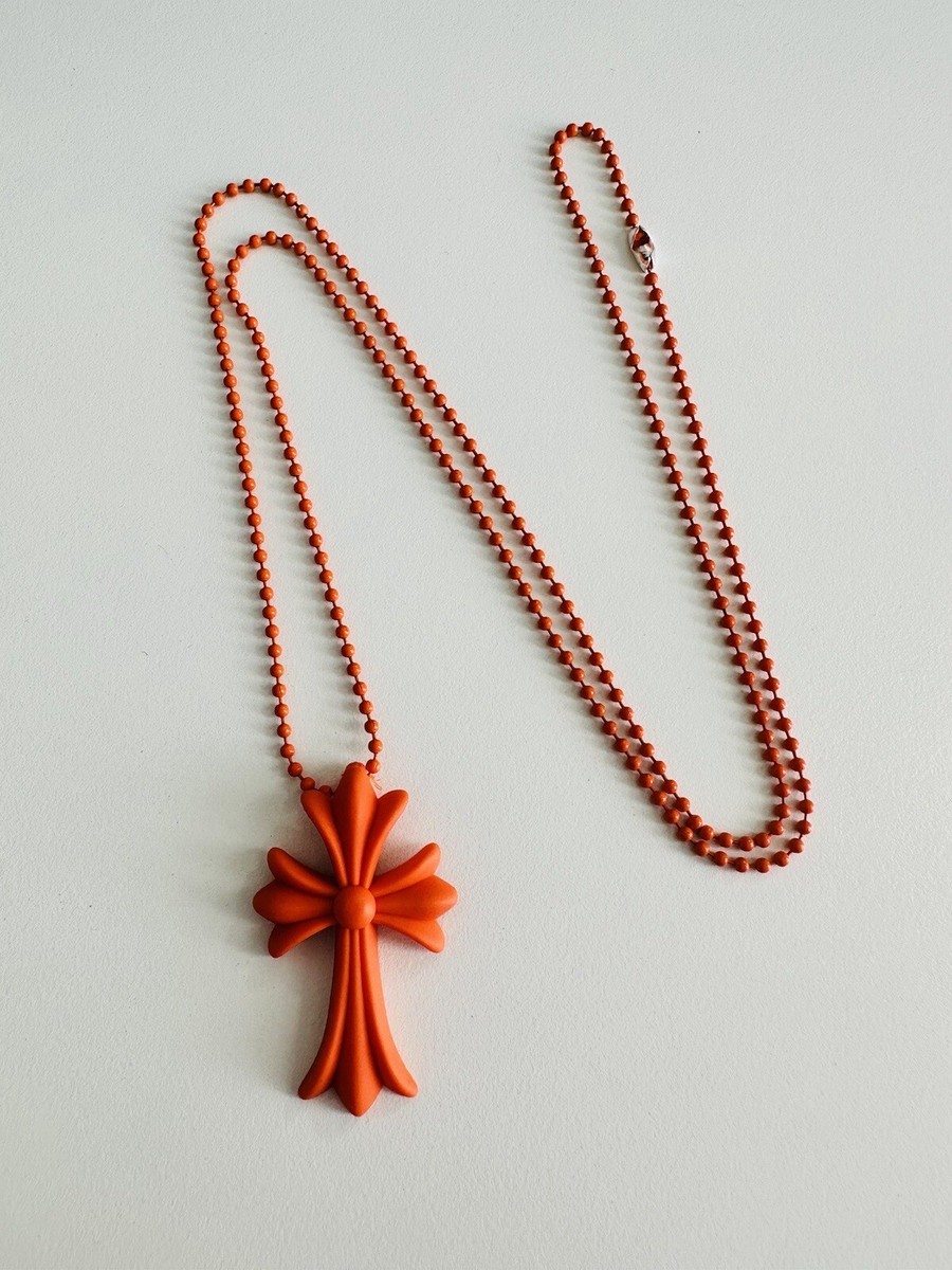 Chrome Hearts Tokyo 20th Anniversary Orange Cross Rubber Necklace