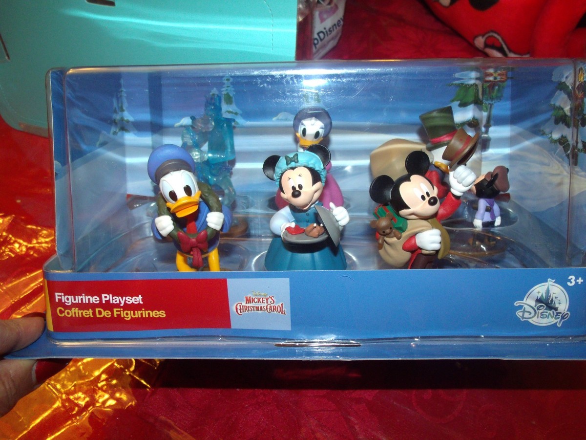 DISNEY Store Mickey's Christmas Carol Figurine 6 Figure Play set