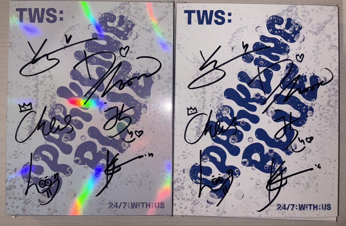 TWS [Sparkling Blue] Autographed Signed Album Both Ver Full Set | eBay