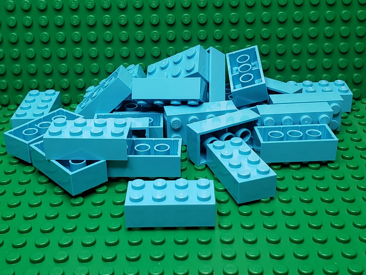25 CT LOT ** Lego NEW medium azure 2 x 4 standard bricks Lot of 25