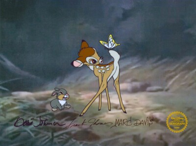 Bambi” Disney Bambi Thumper LE Serigraph Cel FRAMED Art 3 x SIGNED