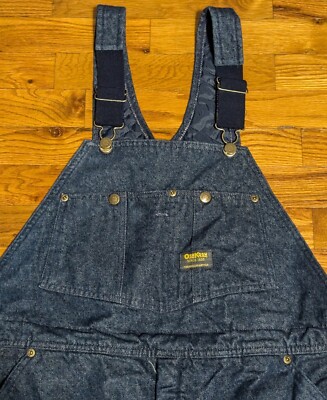 Vtg Oshkosh Overalls - Men's 36x34 - Denim w/ Quilt Lined USA