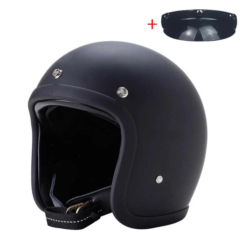Vintage Motorcycle Open Face Helmets Fiberglass Scooter Motorbike