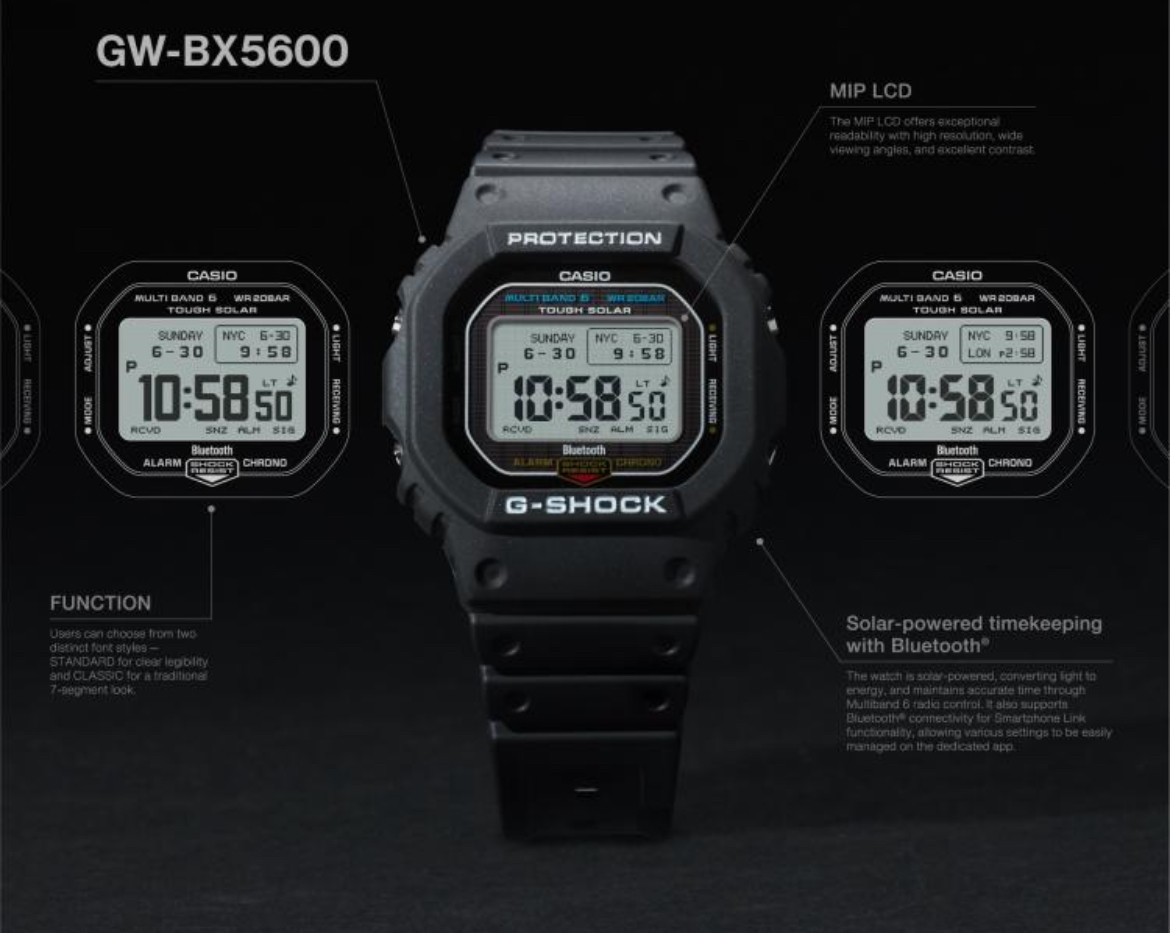 CASIO G-SHOCK GW-B5600 2WAY MIP GW-BX5600-1JF Bluetooth Black 2025
