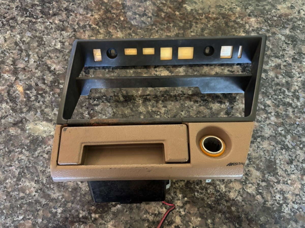 84 89 Nissan 300ZX Brown Dash Radio Climate Control Bezel Trim OEM