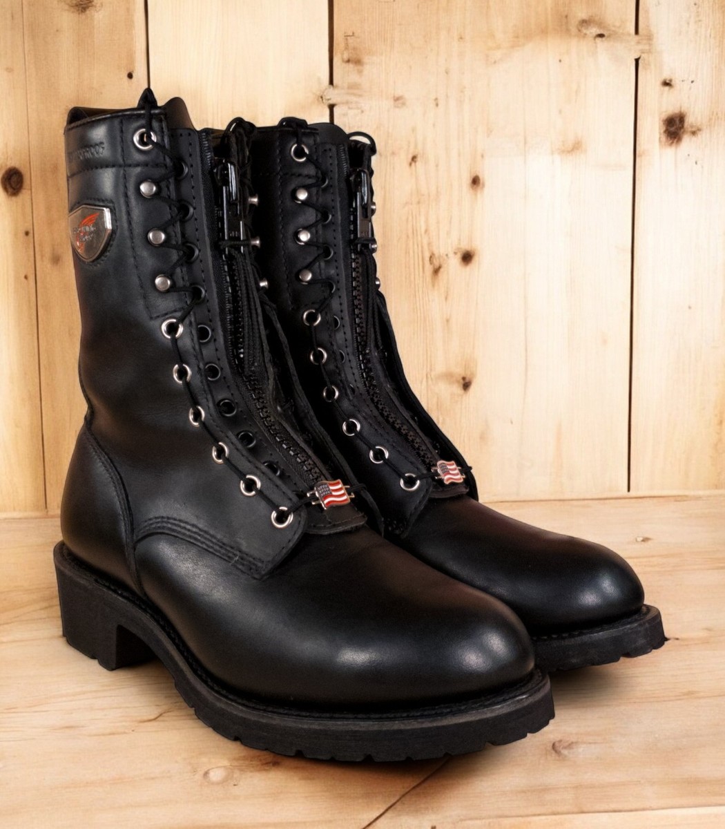 Red Wing 980 Zip-Up Motorcycle Boots Size 9D (Soft Toe) (USA) | eBay