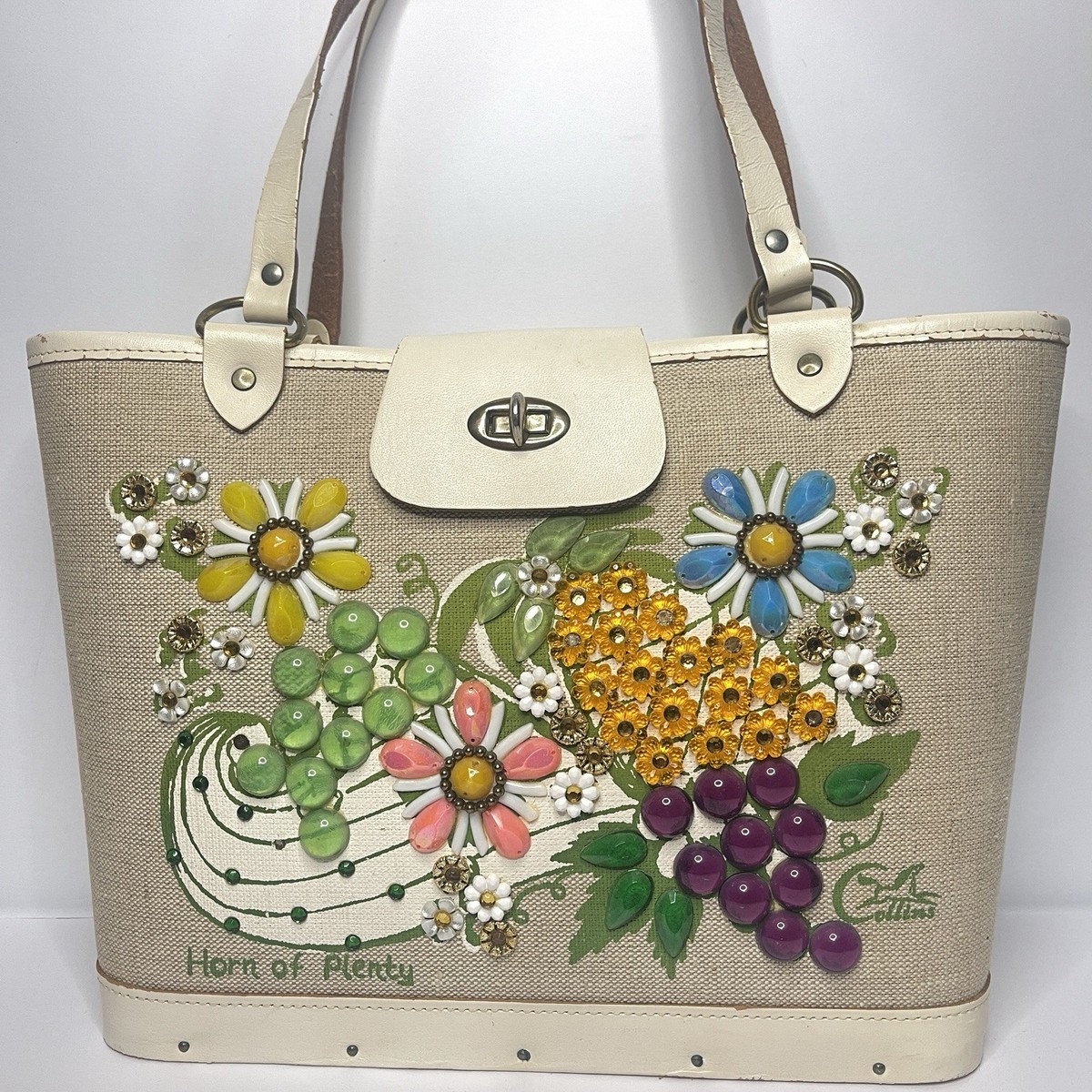 Vintage 1960s Enid Collins Of Texas Purse Handbag Horn Of Plenty