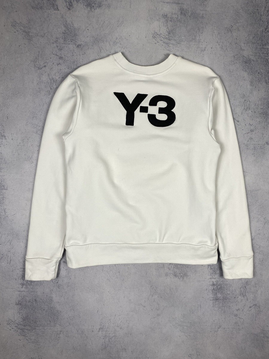 Adidas x Yohji Yamamoto Y3 Big Logo White Sweatshirt Men's Size M