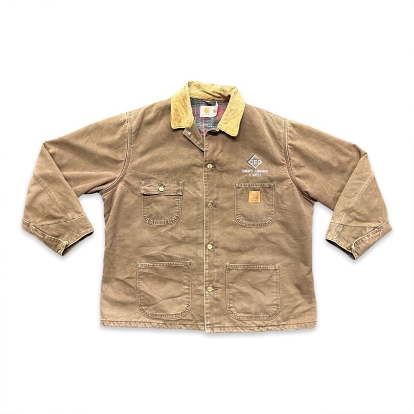 vintage carhartt jacket leather collar USA XL | eBay