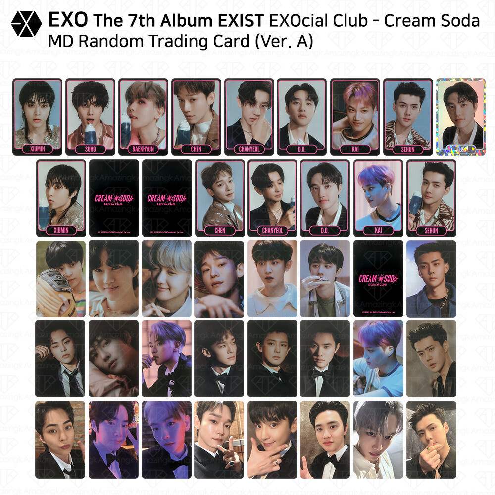 EXO 7th Album EXIST EXOcial Club Cream Soda MD Random Trading Card