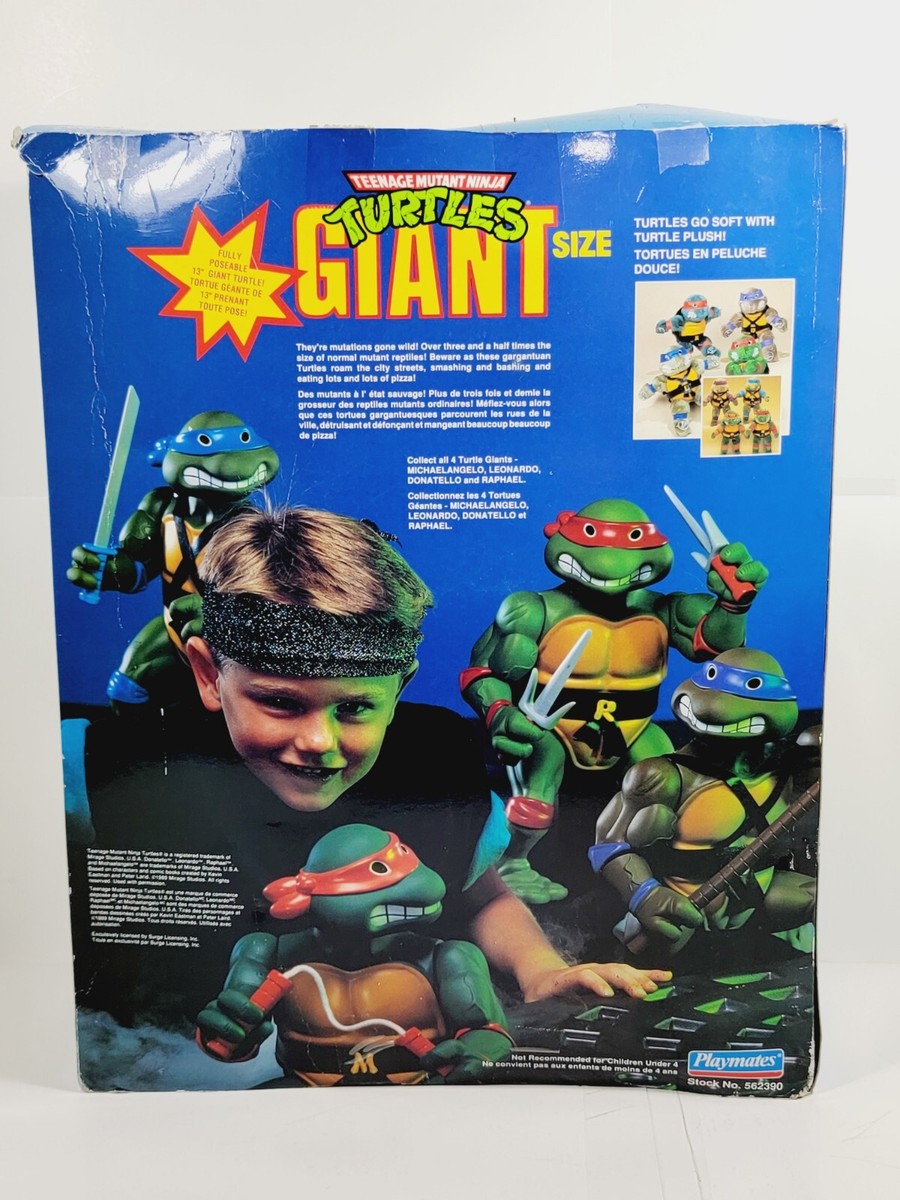 Vintage 1989 Teenage Mutant Ninja Turtles Giant Size 13” Leonardo