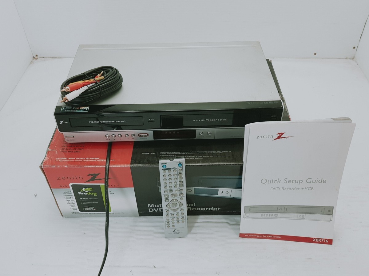 Zenith XBR716 DVD Recorder VHS Recorder Combo W Remote Playing