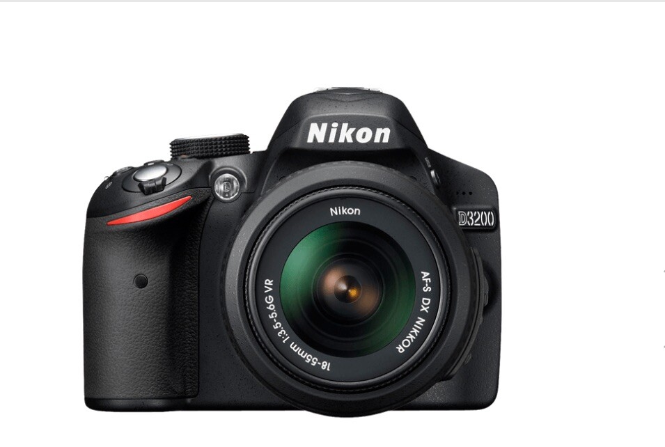 Nikon D3200 Camera 18-55mm 1:3.5-5.6G VR AF-S DX DSLR Bag Charger