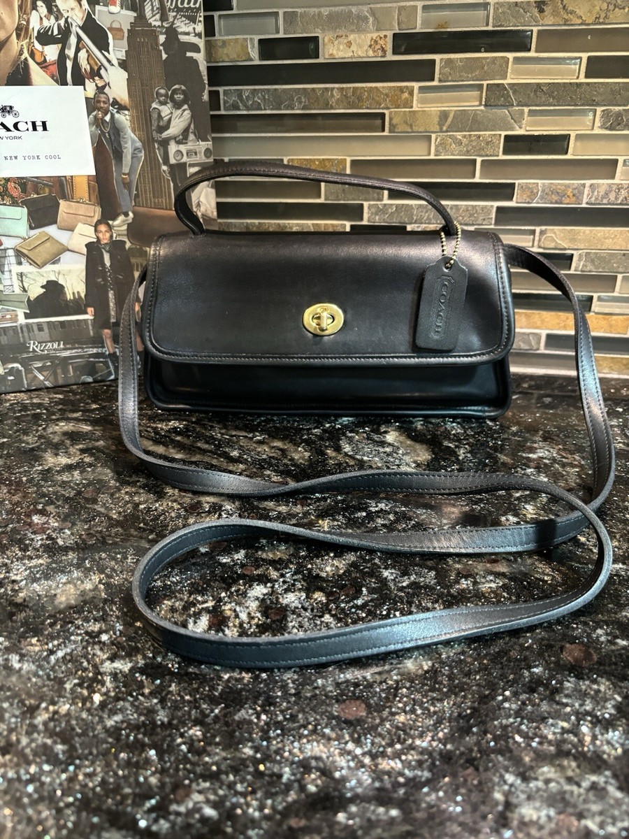 Vintage Coach Geometric Clutch Bag Glovetanned Cowhide Leather