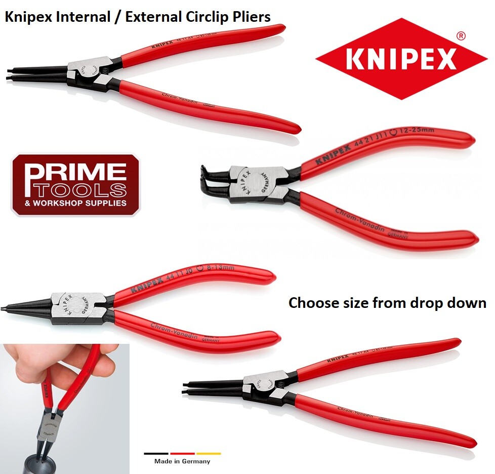 Knipex Circlip Pliers Internal External Straight Bent Choose Size