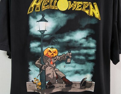 90s vintage helloween band concert t shirt master ring world tour