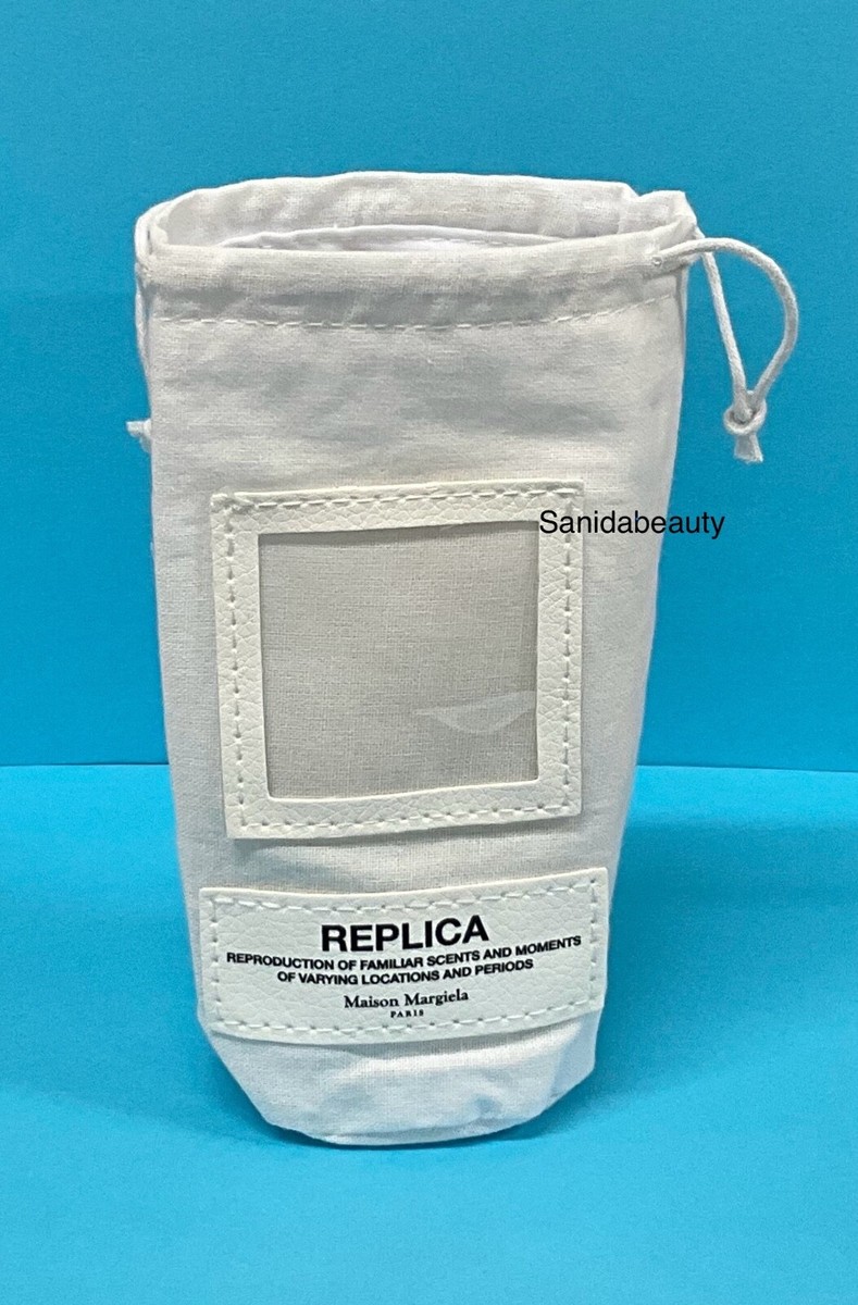 MAISON MARGIELA 'Replica' White Fabric Cosmetic Small Pouch Bag