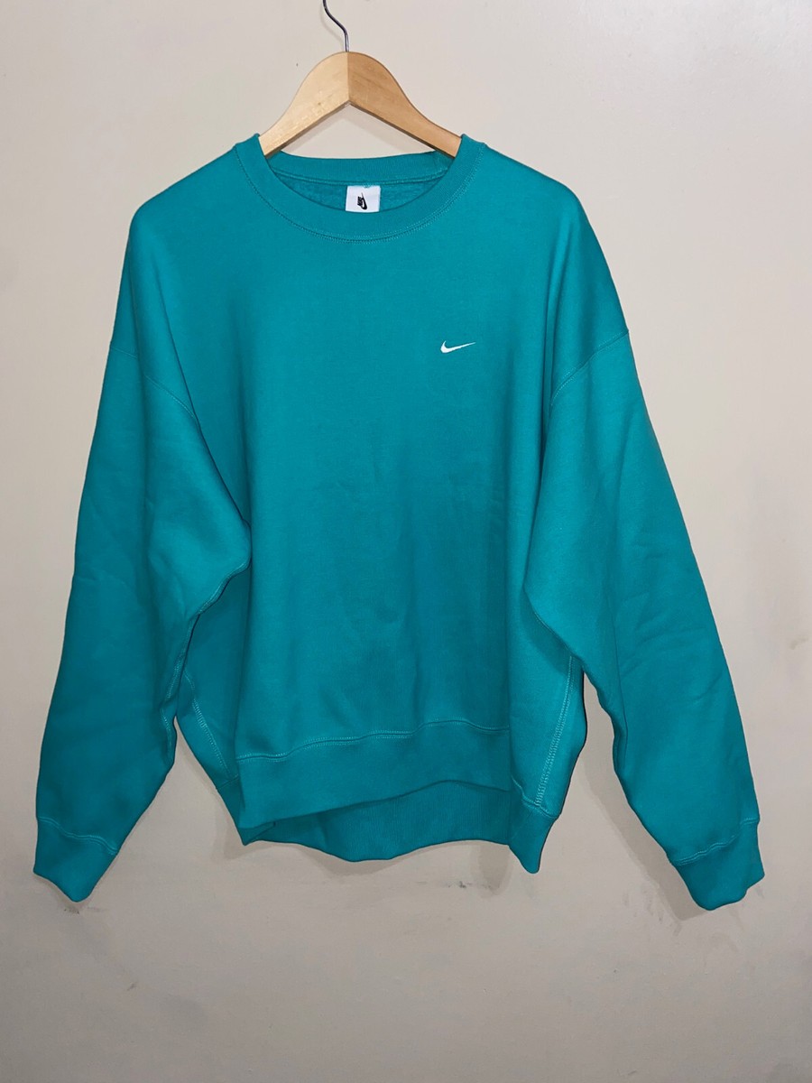 Nike NikeLab NRG Solo Swoosh Fleece Crewneck Washed Teal CV0554