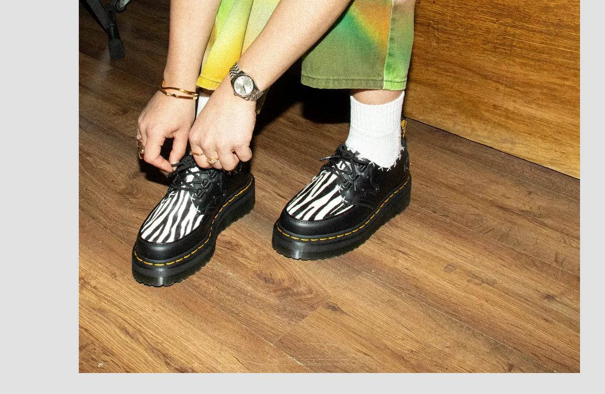 DR. MARTENS RAMSEY ZEBRA HAIR ON&LEATHER PLATFORM CREEPERS MSRP