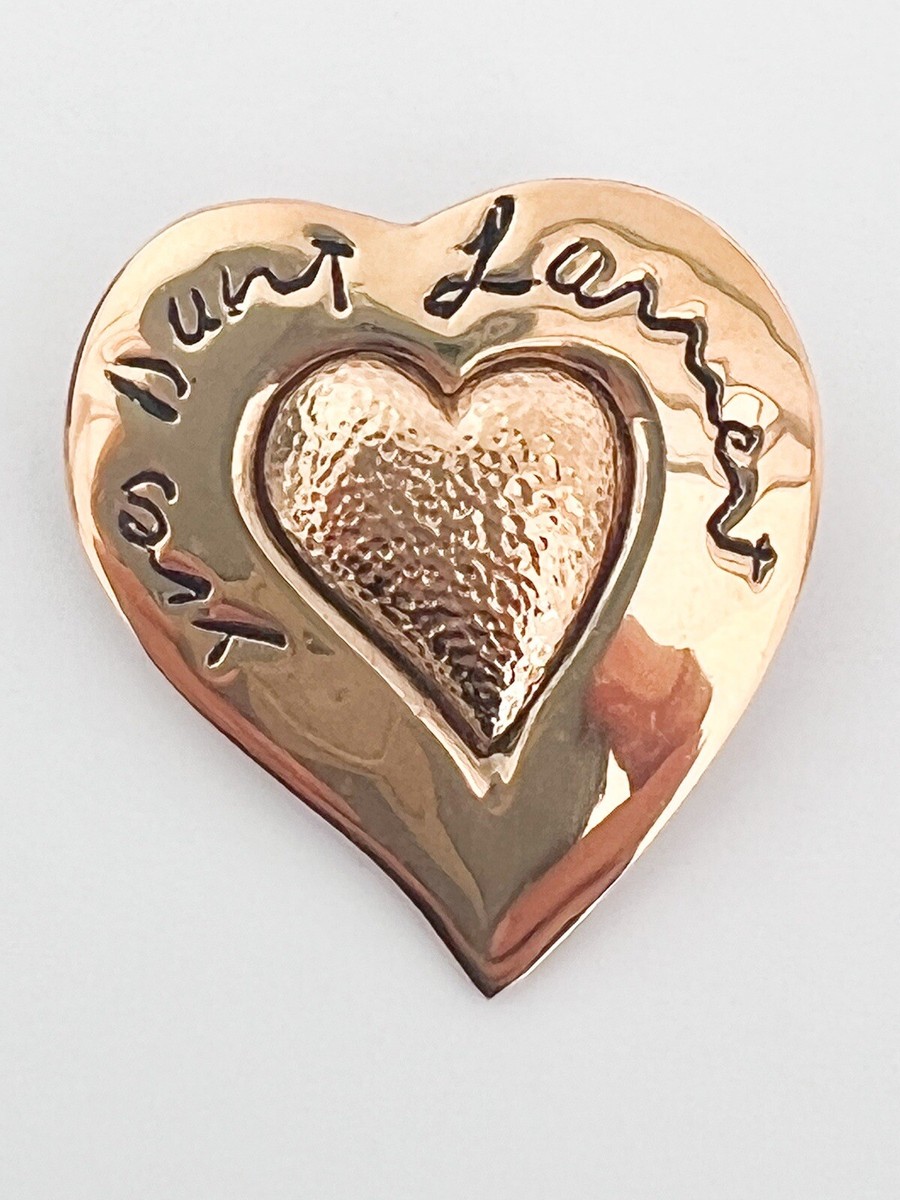 YSL BROOCH PIN HEART YVES SAINT LAURENT VINTAGE GOLD TONE | eBay