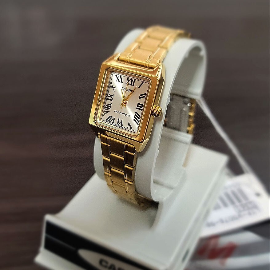 Casio Analog Vintage Fashion Women Watch Original Metal Band Gold