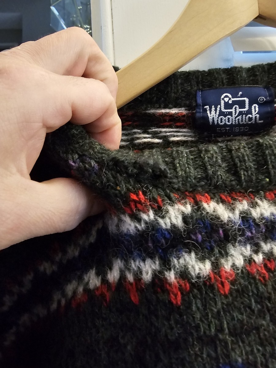 Vintage Woolrich SKI Sweater Chunky Nordic 90s Snowflake Men's