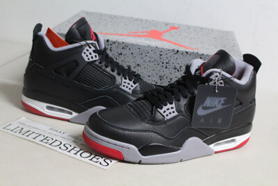 Nike Air Jordan 4 Retro Bred Reimagined Black Fire Red Cement Grey