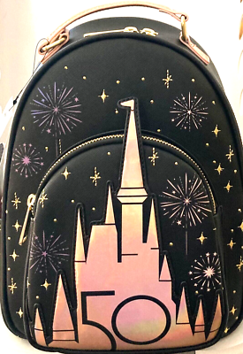 Disney Parks Loungefly WDW 50th Anniversary Grand Finale Black