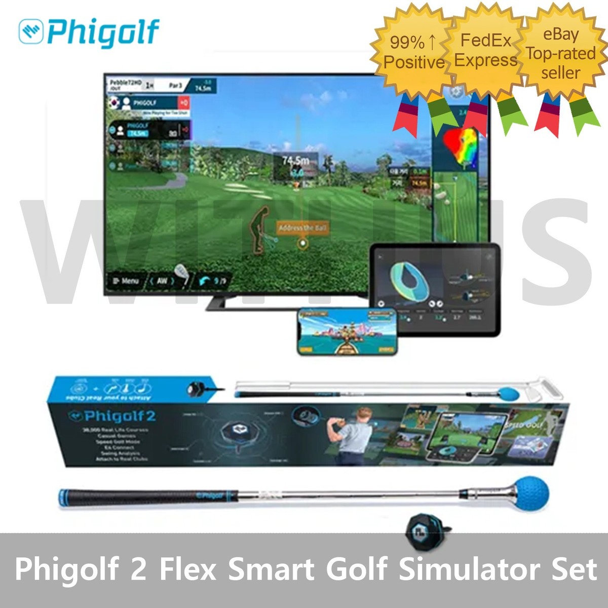 Phigolf 2 Flex Home Smart Screen Golf Simulator Swing Trainer WGT
